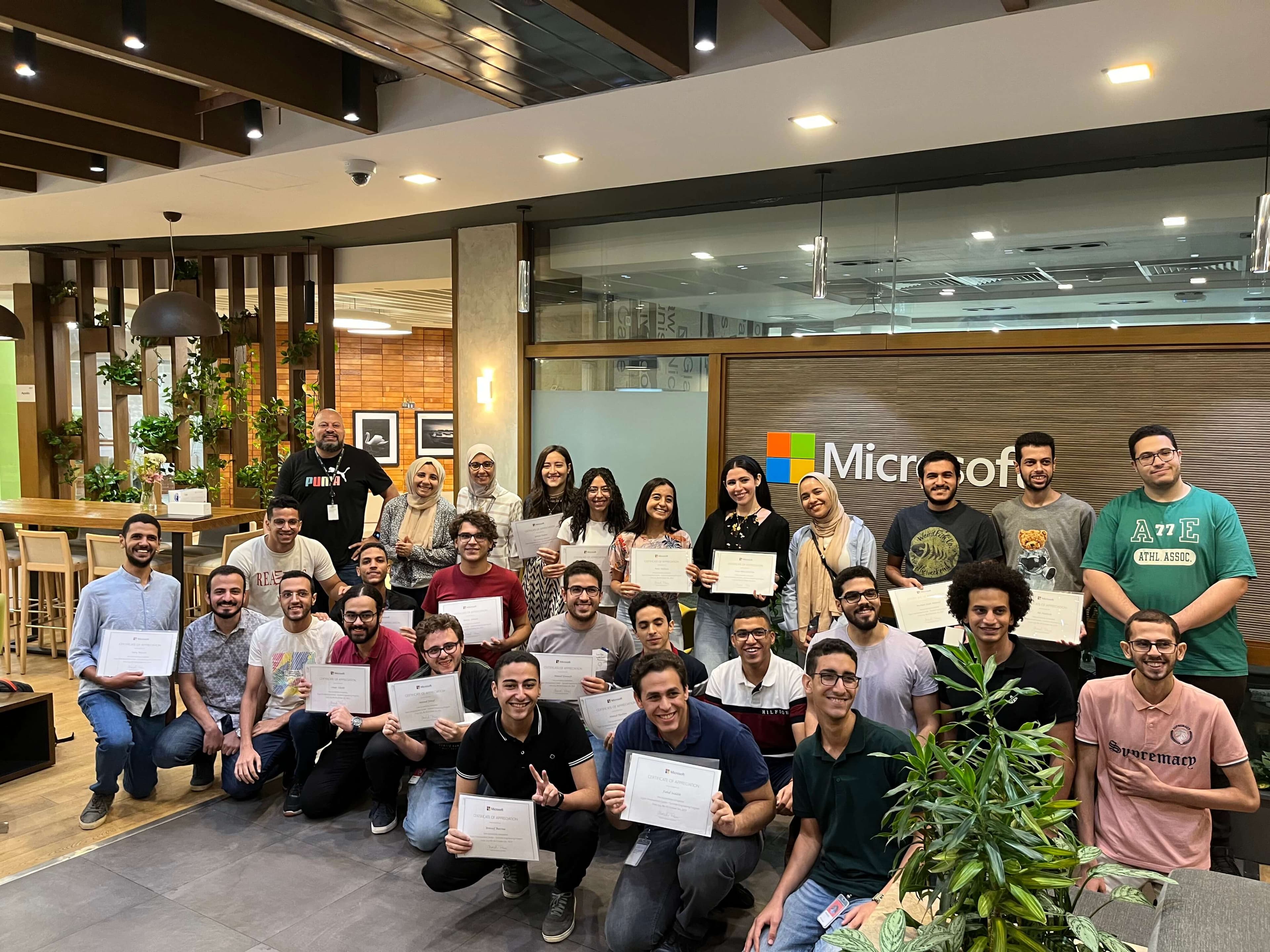 Group photo of Microsoft Interns